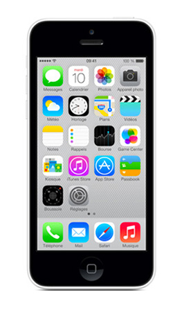 iPhone 5C blanc avec M6 mobile