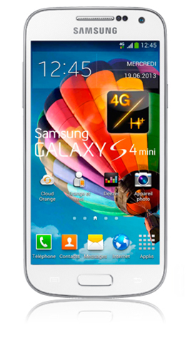 Samsung galaxy S4 mini blanc avec M6 mobile