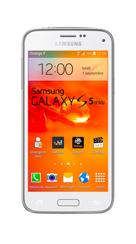 Samsung S5 mini blanc avec M6 mobile